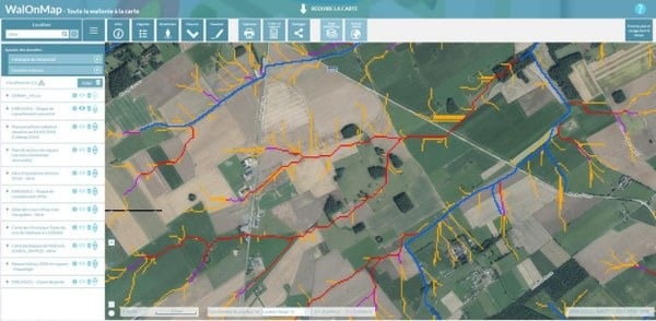 Photo 1 - Carte des axes de concentration du ruissellement
